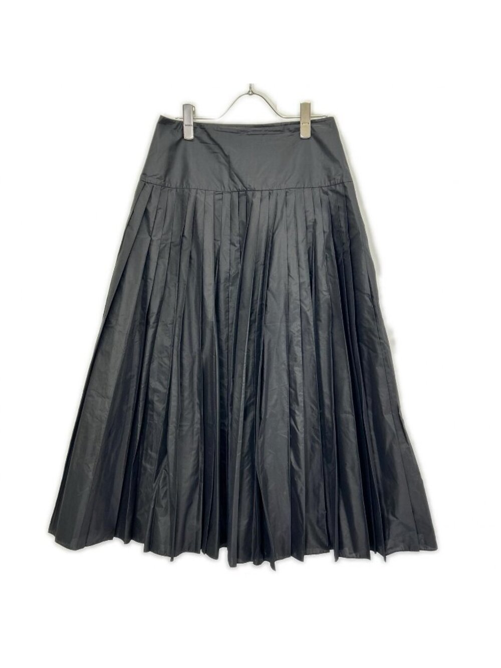 Dior Black Nylon Long Pleated Skirt